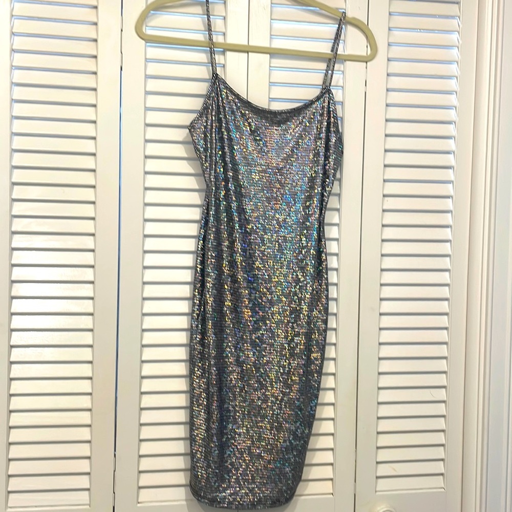 Fashion Nova silver party dress